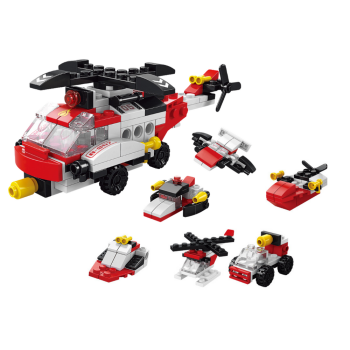 Klocki Konstrukcyjne Helikopter 6w1 Zestaw DIY Pojazdy 117 ele.