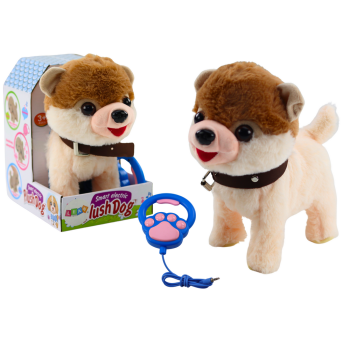 Pies Interaktywny Na Smyczy Chodzi Tańczy Śpiewa Biało Beżowy