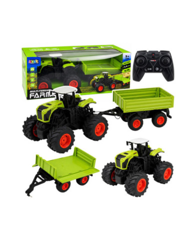 Wysoki Traktor Rolniczy Z Przyczepą Wywrotką Zdalnie Sterowany RC 1:16