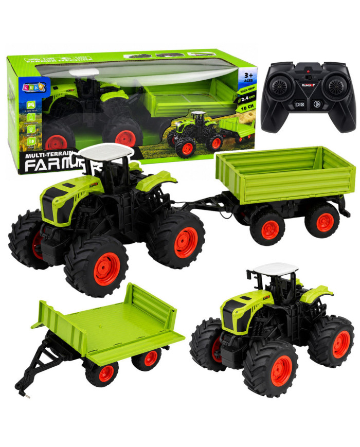 Wysoki Traktor Rolniczy Z Przyczepą Wywrotką Zdalnie Sterowany RC 1:16