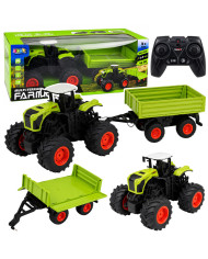 Wysoki Traktor Rolniczy Z Przyczepą Wywrotką Zdalnie Sterowany RC 1:16