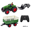 Traktor Rolniczy Z Przyczepą i Widłami Zdalnie Sterowany RC 2.4G