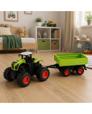 Wysoki Traktor Rolniczy Z Przyczepą Wywrotką Zdalnie Sterowany RC 1:16
