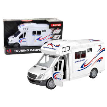 Samochód Kamper Biały Światła Dźwięki Otwierane Drzwi