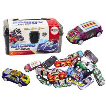 Zestaw Resoraków Autek W Walizce 25 Sztuk Mata z Drogami