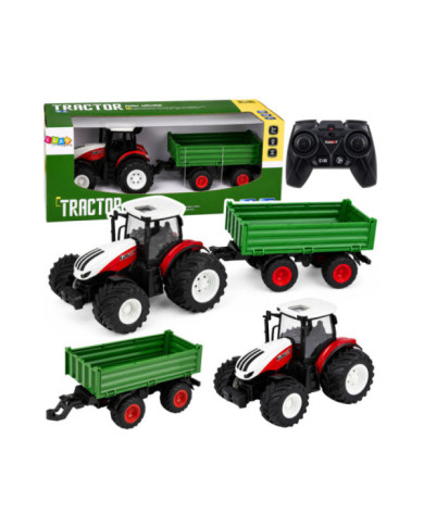 Traktor Rolniczy Z Przyczepą Wywrotką Zdalnie Sterowany Światła Dźwięk 1:24