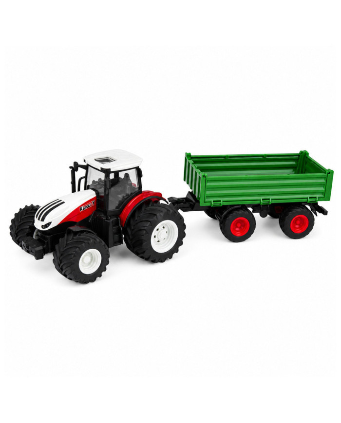 Traktor Rolniczy Z Przyczepą Wywrotką Zdalnie Sterowany Światła Dźwięk 1:24