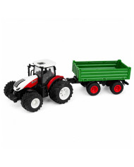 Traktor Rolniczy Z Przyczepą Wywrotką Zdalnie Sterowany Światła Dźwięk 1:24