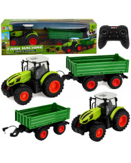 Traktor Rolniczy Z Przyczepą Wywrotką Zdalnie Sterowany RC Zielony 1:24