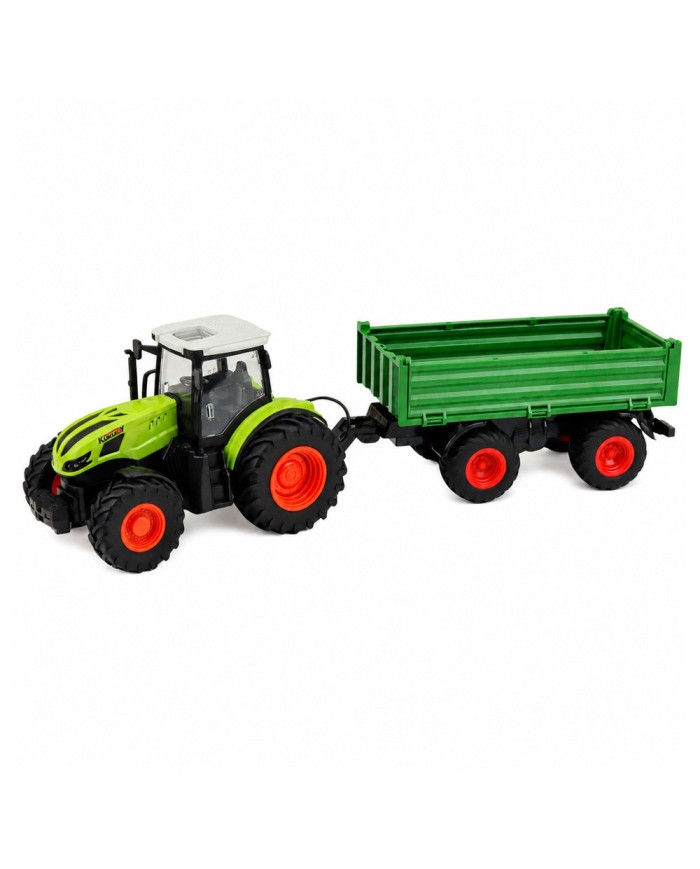 Traktor Rolniczy Z Przyczepą Wywrotką Zdalnie Sterowany RC Zielony 1:24