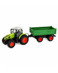 Traktor Rolniczy Z Przyczepą Wywrotką Zdalnie Sterowany RC Zielony 1:24