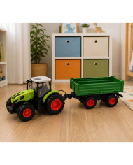 Traktor Rolniczy Z Przyczepą Wywrotką Zdalnie Sterowany RC Zielony 1:24