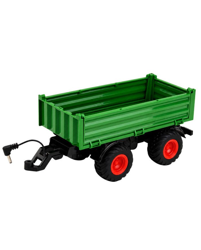 Traktor Rolniczy Z Przyczepą Wywrotką Zdalnie Sterowany RC Zielony 1:24