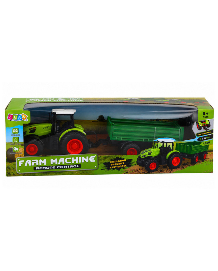 Traktor Rolniczy Z Przyczepą Wywrotką Zdalnie Sterowany RC Zielony 1:24