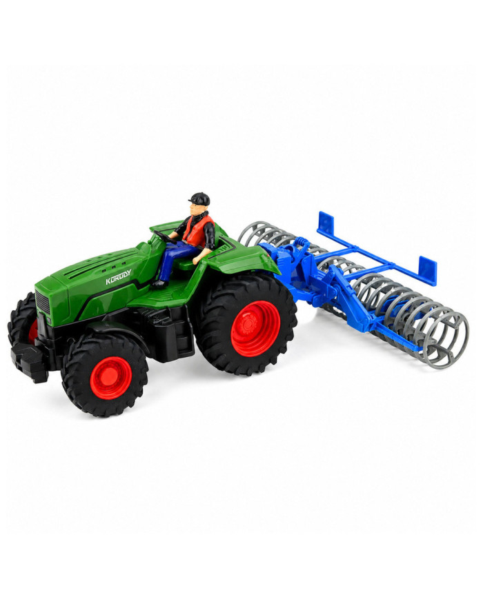Traktor z Wałem Rolniczym i Rolnikiem Zdalnie Sterowany RC Zielony 1:24