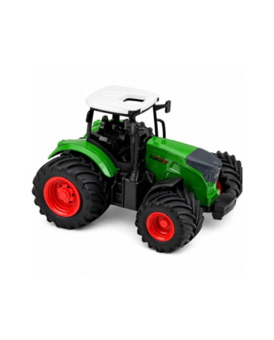 Traktor Rolniczy Farmerski Z Pługiem Wieloskibowym Gumowe Koła Zielony 1:24