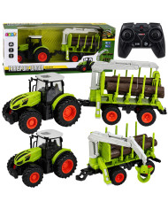 Traktor Zdalnie Sterowany RC z Przyczepą Leśną i Chwytakiem Do Drewna 1:24