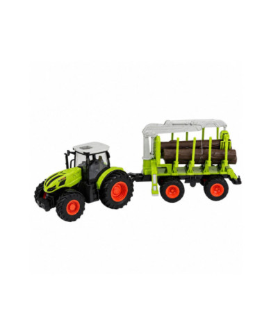 Traktor Zdalnie Sterowany RC z Przyczepą Leśną i Chwytakiem Do Drewna 1:24