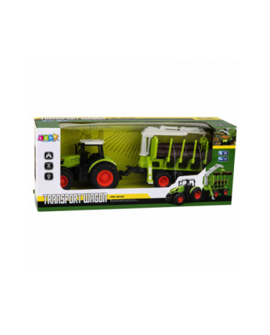 Traktor Zdalnie Sterowany RC z Przyczepą Leśną i Chwytakiem Do Drewna 1:24