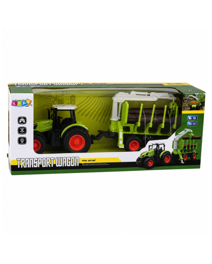 Traktor Zdalnie Sterowany RC z Przyczepą Leśną i Chwytakiem Do Drewna 1:24