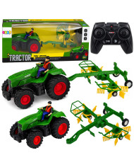 Traktor Rolniczy ze Zgrabiarką Rolnikiem Zdalnie Sterowany RC Światła 1:24