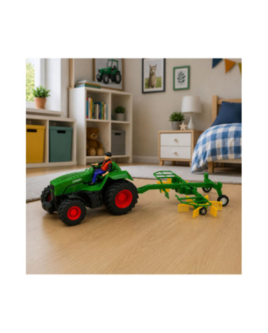 Traktor Rolniczy ze Zgrabiarką Rolnikiem Zdalnie Sterowany RC Światła 1:24