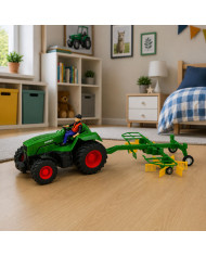 Traktor Rolniczy ze Zgrabiarką Rolnikiem Zdalnie Sterowany RC Światła 1:24