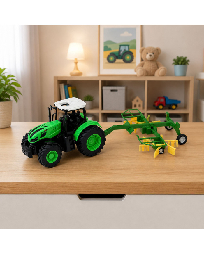 Traktor Rolniczy ze Zgrabiarką Zdalnie Sterowany RC Światła 1:24