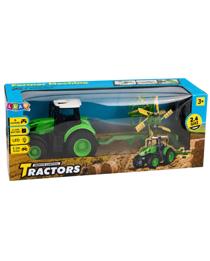 Traktor Rolniczy ze Zgrabiarką Zdalnie Sterowany RC Światła 1:24