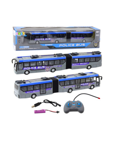Autobus Policyjny Przegubowy Zdalnie Sterowany RC Światła Szary 1:32