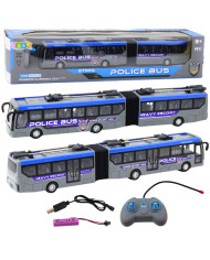 Autobus Policyjny Przegubowy Zdalnie Sterowany RC Światła Szary 1:32