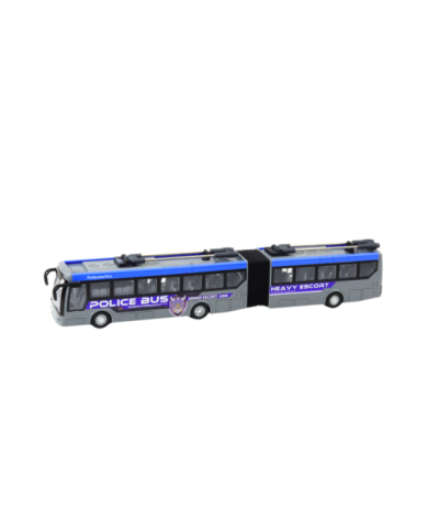 Autobus Policyjny Przegubowy Zdalnie Sterowany RC Światła Szary 1:32