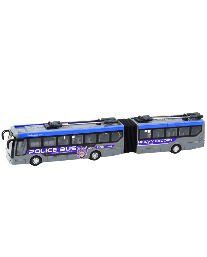 Autobus Policyjny Przegubowy Zdalnie Sterowany RC Światła Szary 1:32