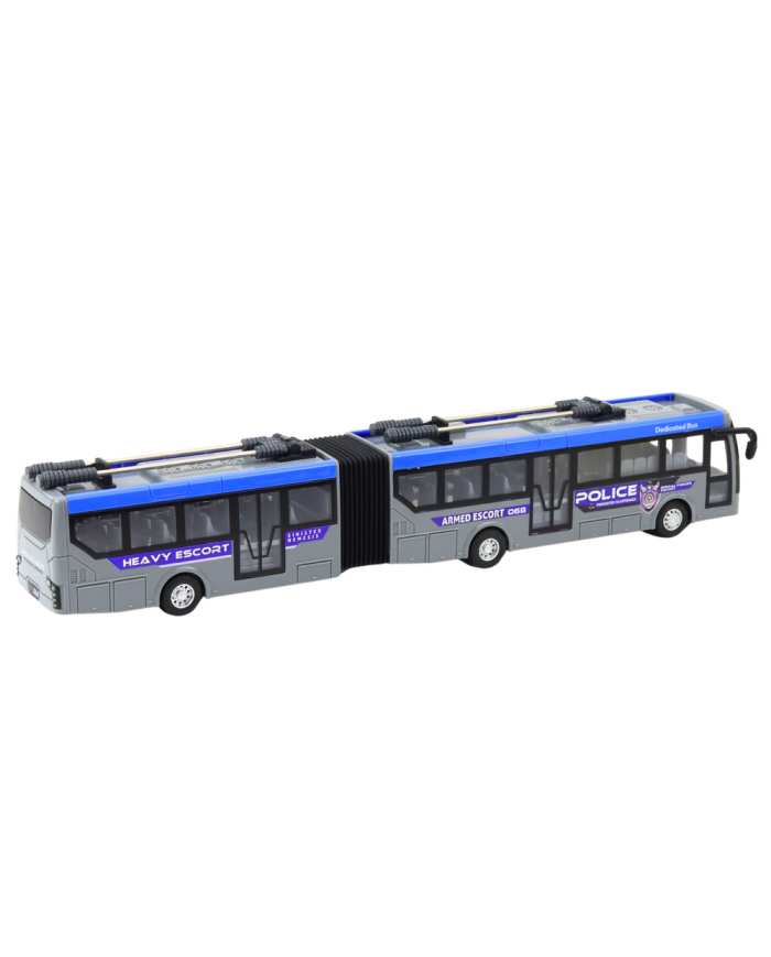 Autobus Policyjny Przegubowy Zdalnie Sterowany RC Światła Szary 1:32