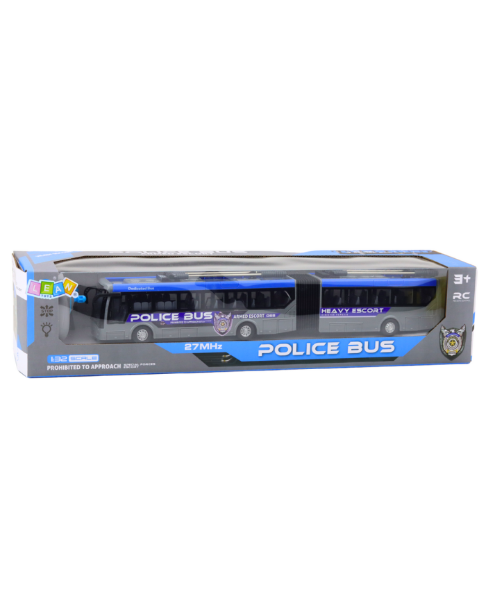 Autobus Policyjny Przegubowy Zdalnie Sterowany RC Światła Szary 1:32