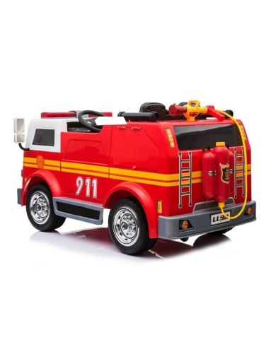 Wóz Strażacki na Akumulator Czerwony Dla Dzieci Pilot Sikawka LL911