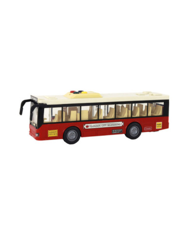 Autobus Na Baterie Światła Dźwięki Czerwony Miejski  1:16