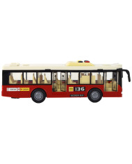 Autobus Na Baterie Światła Dźwięki Czerwony Miejski  1:16