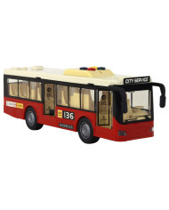 Autobus Na Baterie Światła Dźwięki Czerwony Miejski  1:16