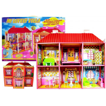 Domek dla Lalek Ogromna Willa z Meblami