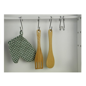 Drewniana Kuchnia Dla Dzieci Zielono Biała Paula Otwierane Elementy