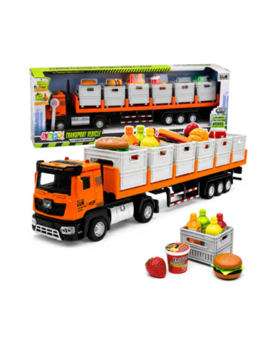 Ciężarówka Transportowa Na Baterie Produkty Spożywcze Pomarańczowa 1:40