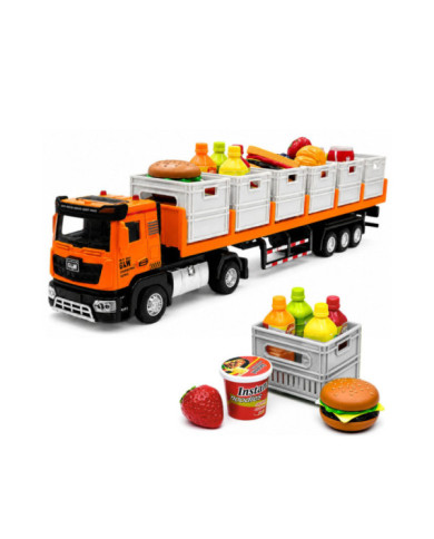 Ciężarówka Transportowa Na Baterie Produkty Spożywcze Pomarańczowa 1:40