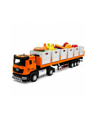 Ciężarówka Transportowa Na Baterie Produkty Spożywcze Pomarańczowa 1:40