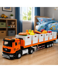Ciężarówka Transportowa Na Baterie Produkty Spożywcze Pomarańczowa 1:40