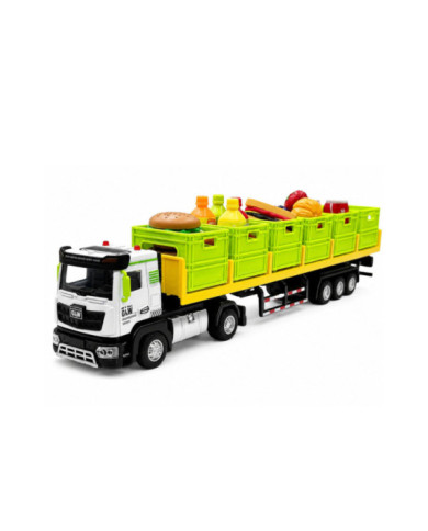 Ciężarówka Transportowa Z Produktami Spożywczymi Na Baterie Zielona 1:40