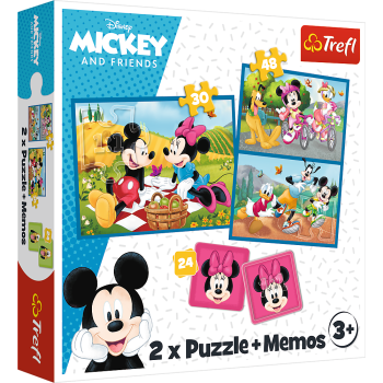 Puzzle - 2w1 + memos - Poznaj bohaterów Disney Trefl 93344