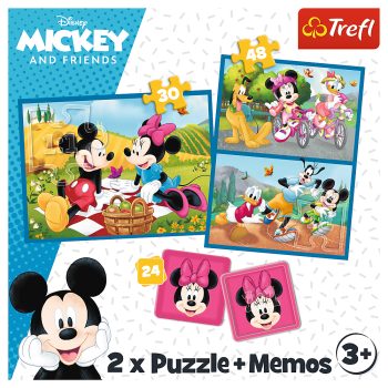 Puzzle - 2w1 + memos - Poznaj bohaterów Disney Trefl 93344