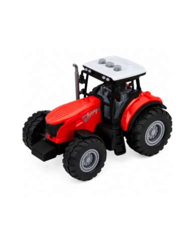 Traktor z Przyczepą Do Transportu Zwierząt Figurki Krów Światła Dźwięki 4 el.