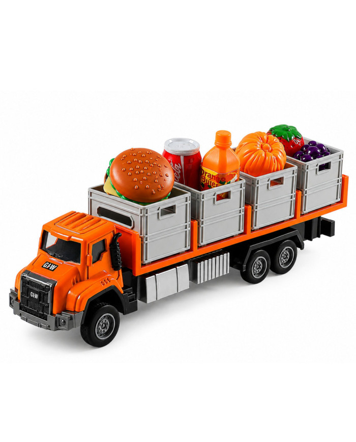 Ciężarówka Transportowa Z Produktami Spożywczymi Pomarańczowa 1:55